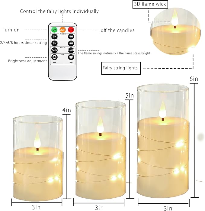KIT X 3 VELADORAS ELECTRICAS - Ilumina tus espacios con un toque mágico