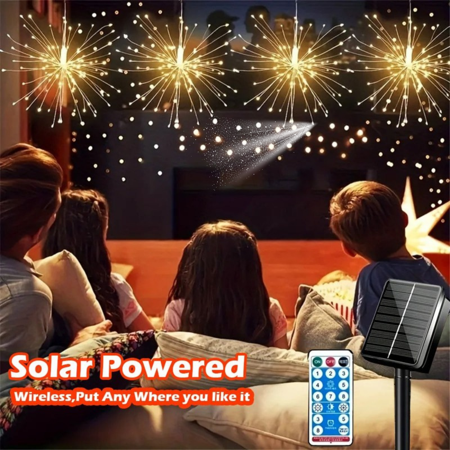 LUCES LED FUEGOS ARTIFICIALES 3 METROS - Transmite Fiesta, Alegría y Celebración Navideña.