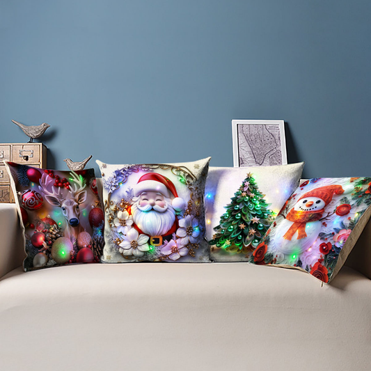 Fundas Navideñas - Compra 3 y recibe 1 GRATIS + luces LED incluidas 💡