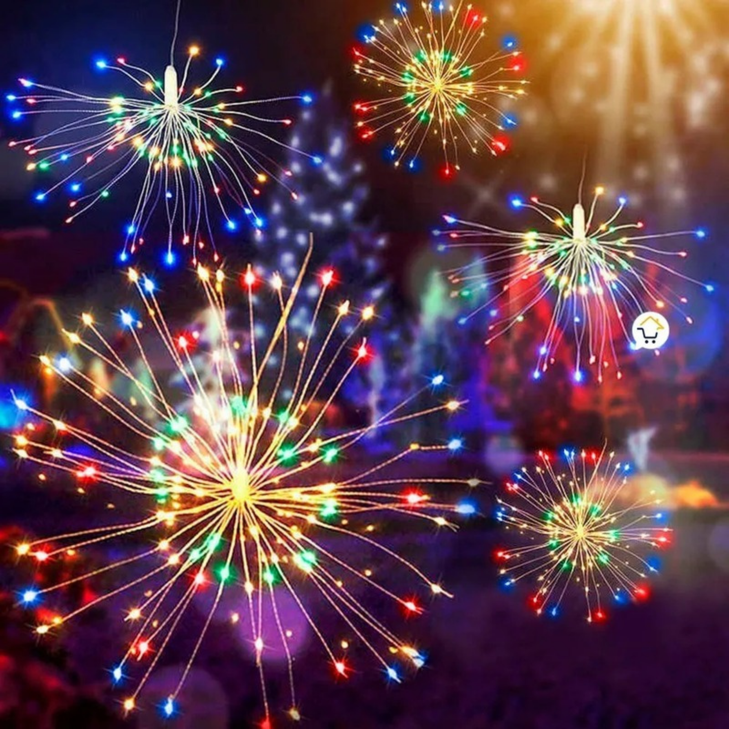 LUCES LED FUEGOS ARTIFICIALES 3 METROS - Transmite Fiesta, Alegría y Celebración Navideña.