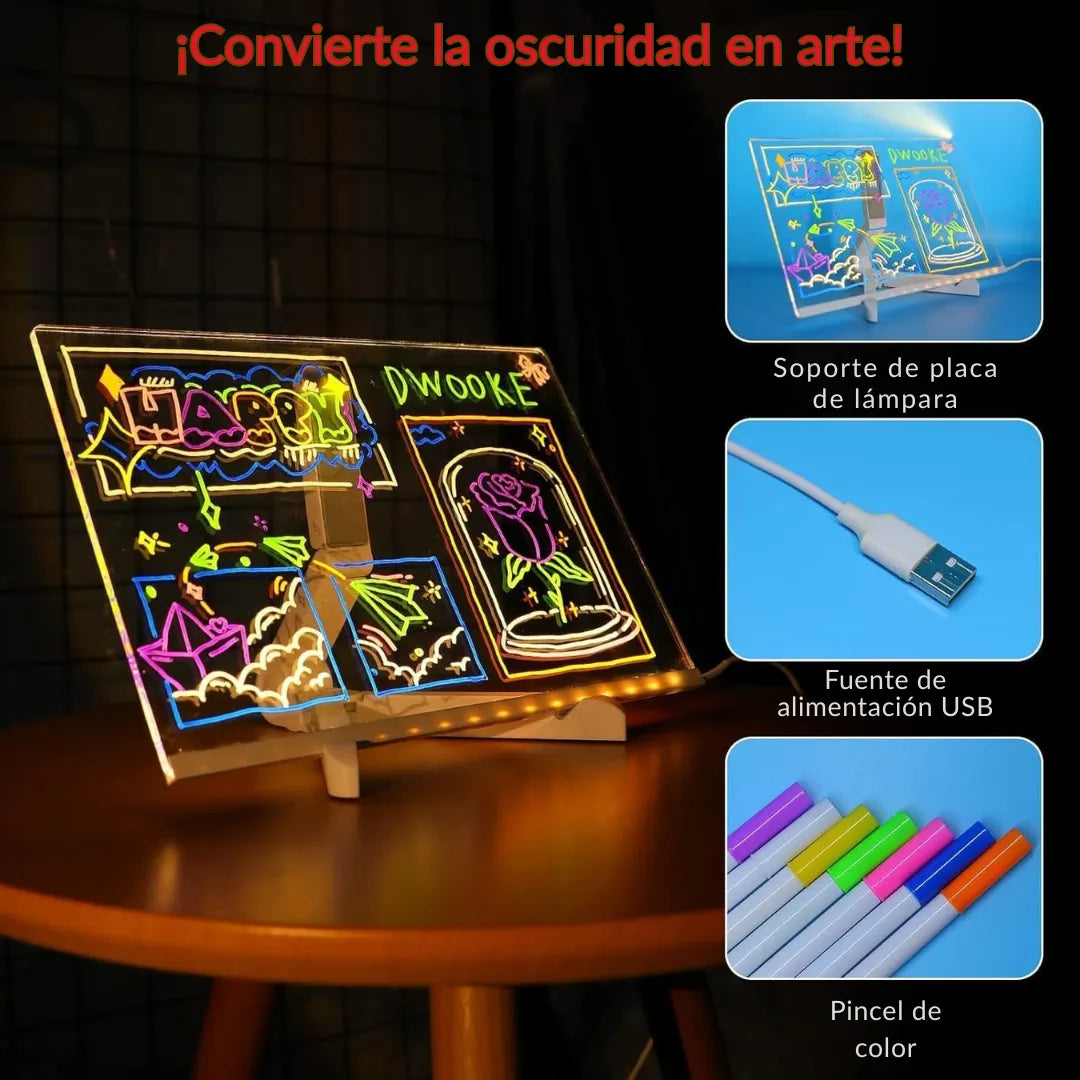 Tabla luminosa con lápices borrables - El mejor regalo de navidad